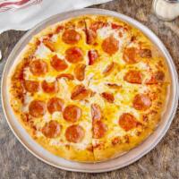 Pepperoni Pizza · Pepperoni, Mozzarella cheese with classic red sauce.