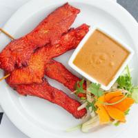 Chicken Satay (Gluten-Free) · Marinated chicken satay. Served on a stick with our Thai Drift peanut sauce with a side of s...