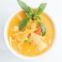 Red Curry (Gluten-Free) · Bamboo, onions, basil, and potatoes, the mother of all curries. Your choice of chicken, beef...