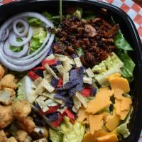 Chipotle Chicken Salad · Spring Mix, Breaded Chicken, Tomato, Bacon, Cheddar, Red Onion, Tortilla Strips, Chipotle Ra...