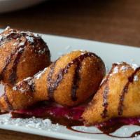 Zeppoles · Vegetarian. little house-made donuts, sugar, chocolate, and fruit dipping sauce.