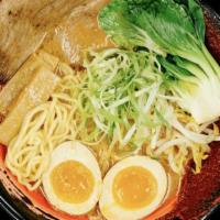 Spicy Ramen · The stomach-scorching version of our star bowl. Extra rich pork base. Topping comes with sli...