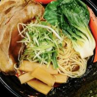 Shoyu Ramen · Mildly sweet soy sauce flavor with clear chicken and pork base. Topping comes with sliced ch...