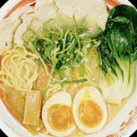 Gluten-Free Tori Paitan Ramen · A hearty rich chicken broth with a light ginger and light garlic base.
Toppings: A portion o...