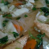 Tofu Rau Cải · Vegetarian Tofu pho (with choice of vege or beef broth)