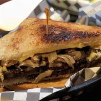 Patty Melt · House patty, chao cheese, grilled mushroom and onions on grilled sourdough