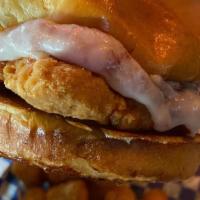 Chicken Parmesan Sandwich · Breaded chicken breast topped with marinara sauce and melted provolone cheese. Served on a t...
