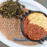 Kitfo · Minced lean beef seasoned with berbere (traditional chili powder) and butter sauce served ra...
