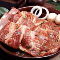 Galbi Combo · Short ribs, steamed rice, Kimchi, Cucumber kimchi