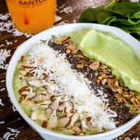 Smoothie Bowl · Your choice of smoothie with granola shredded coconut chia seeds and sliced almonds with a d...