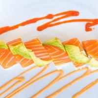 Alaskan Roll · Eight pc. - crab salad, cucumber, topped with salmon and avocado.


Consuming raw or underco...