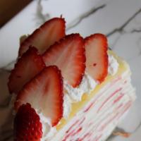 Mille Crepe Cake (Strawberry N Creme) · Mille Crepe Cake with Strawberry n Creme.