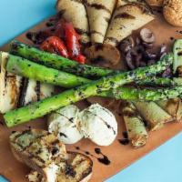 Antipasto Platter · Grilled Asparagus | Zucchini  |Yellow Squash |Roasted Tomatoes | Olives | Assorted Deli Meat...
