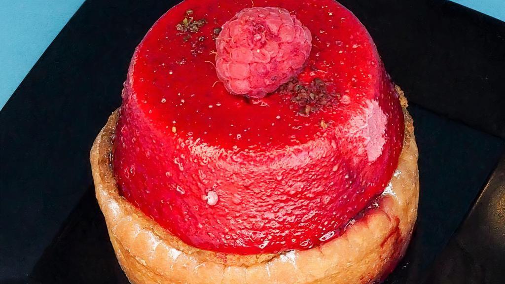 Berry Tart · Mixed Berry Mousse | Almond Cookie Crust | Pistachio | Raspberry Garnish
