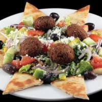 Greek Salad With Falafel · 