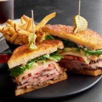 Cali Tri-Tip Sandwich · Slow-roasted tr-tip, provolone cheese, avocado, tomatoes, lettuce, Thousand Island dressing ...