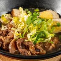 Beef-Stew Noodle Soup 秘制牛肉汤面 · A traditional Chinese noodle dish with seasoned beef that has been stewed for hours and ladl...