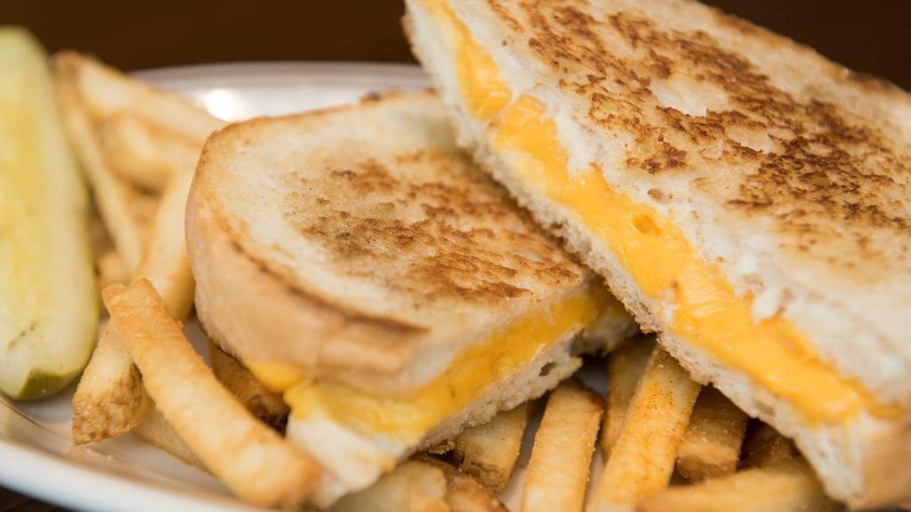 Grilled Cheese Sandwich · On white bread.