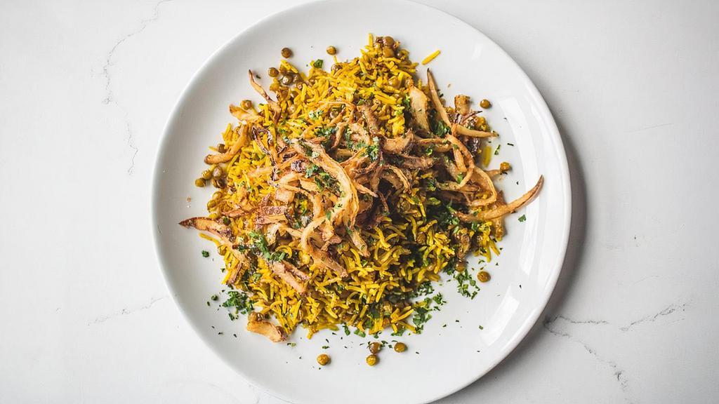Mejadara · rice. lentils. fried onion

Allergens In This Dish: gluten, onion

See options below for allowable modifications.