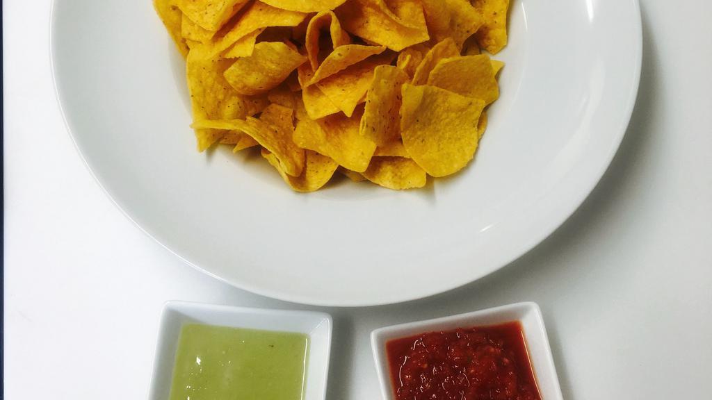 Chips & Salsa (1/2 Order) *Gf · Tortilla Chips House Red Salsa and House Salsa Verde