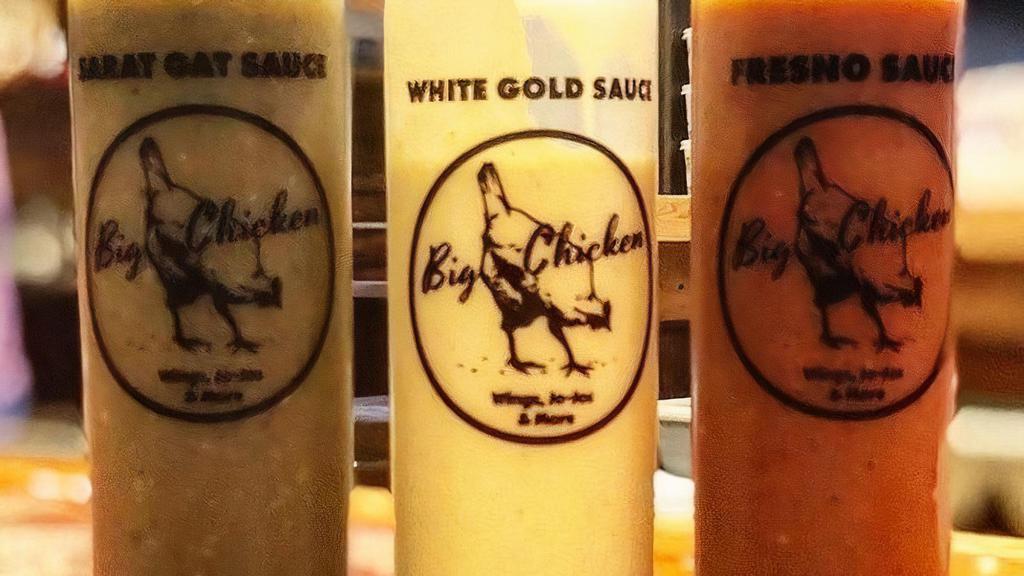 White Gold Squeeze Bottle · 12oz. Squeeze Bottle of our namesake White Gold Sauce. Alabama-Style White BBQ sauce with Mayonnaise, Mustard, Herbs, Honey and Vinegar