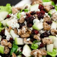 Zeke Sahara Salad · Romaine lettuce, gorgonzola cheese, dried cranberry's, candied walnuts and fresh green apple...