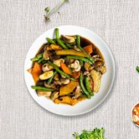Vegetable Lover · Stir-fried mixed vegetables, mushrooms, and garlic in our house stir-fry brown sauce. Served...