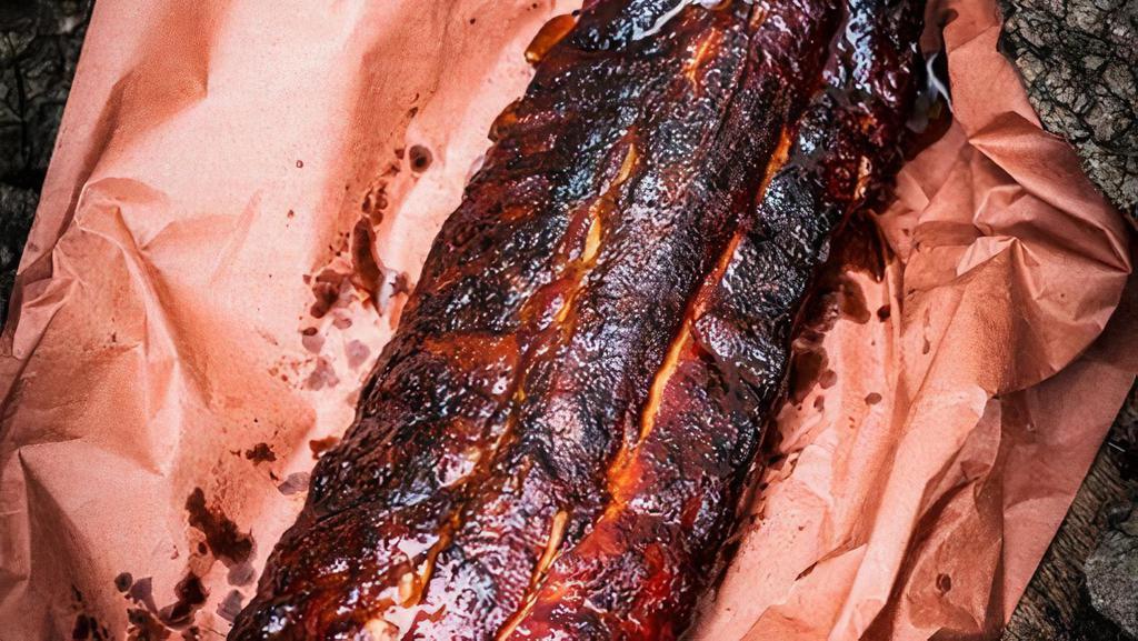 Baby Back Ribs - Full Rack · Apple Vinegar, Dry Rubbed  w/ 9 spice smokey spice rubFull Rack - approx. 12 Ribs*Every Menu Item including BBQ Sauces are Gluten Free except the Mac-n-Cheese & Breads*