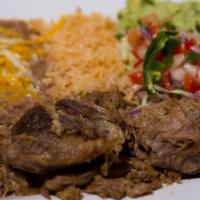 Carnitas Plate · Flavorful and crispy chunks of braised pork served with guacamole and pico del gallo. Served...