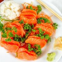Salmon Sashimi Dinner (14 Pcs) · Raw. With sushi rice.on the side 

Consuming raw or undercooked meats, poultry, seafood, she...
