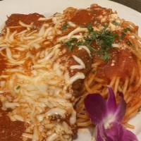 Chicken Parmesan (Lunch) · Breaded chicken breast with marinara sauce and cheese. Served with pasta al pomodoro.