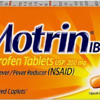 Motrin 1B Caplets · Two tablets 200 mg each