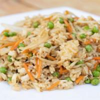 Fried Rice Vegetables · Topped with Napa cabbage slaw, scallions, chopped peanuts & cilantro. Steamed Thai Jasmine R...