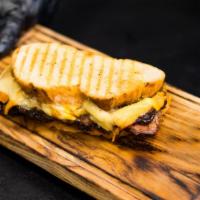 Brisket Grilled Cheese · Delicious and fresh brisket with cheese.
