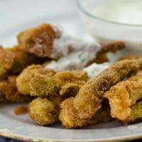 Fried Okra · Delicious dusted and floured.