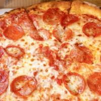 Pepperoni Pizza · Red sauce, pepperoni, mozzarella