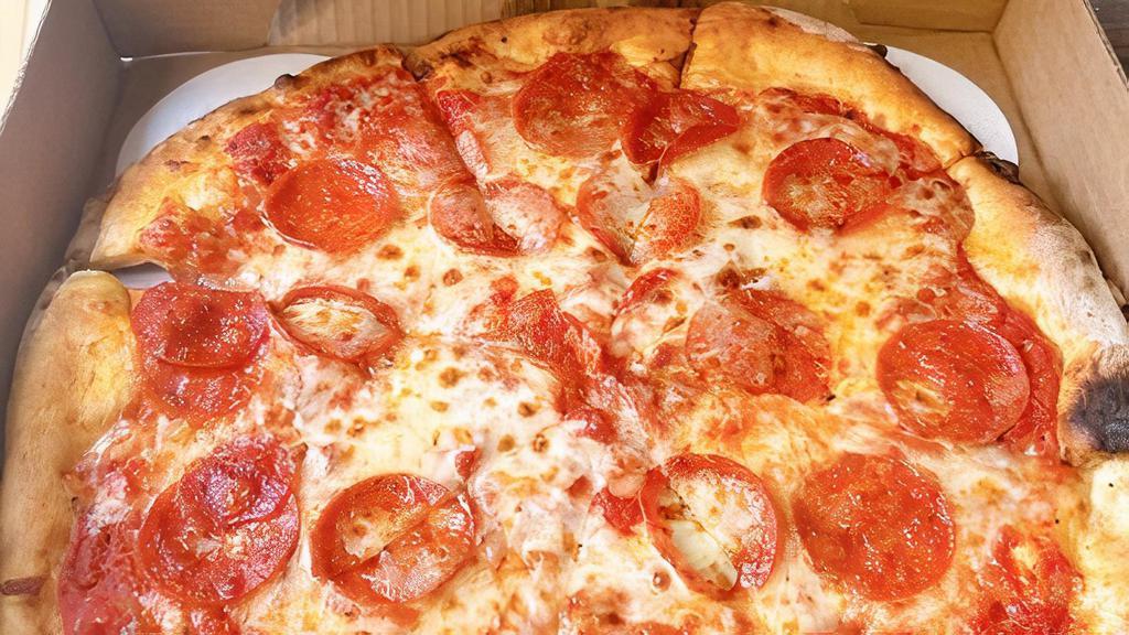 Pepperoni Pizza · Red sauce, pepperoni, mozzarella
