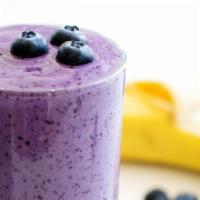 Blueberry Banana · Fresh Banana, Blueberries, Choice of Protein, and Choice of Smooth Base.
(Contains Dairy)
(N...