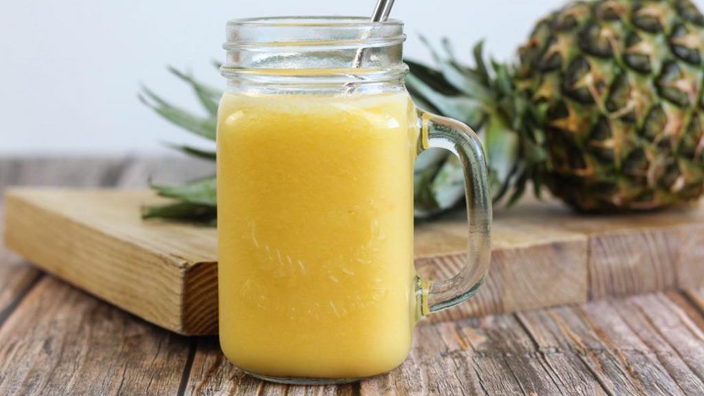 Pineapple Petite · Real Pineapple, Choice of Protein, and Choice of Smoothie Base.
(Contains Dairy)
(Non-Dairy Vegan Version Available As Well)