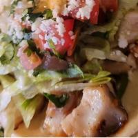 Street Tacos Seafood · Choice of 3. Tacos served with Cilantro Rice, Black Beans.