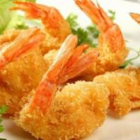 Tom Chien Bot (Fried Prawns) · Battered prawns fried to golden brown. Served with sweet chili sauce.