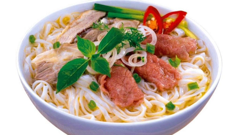Pho Tai Chin (Eye-Round Steak* & Brisket) · Rare; consuming raw or undercooked meat, poultry, seafood, shellfish, or eggs may increase your risk of foodborne illness.