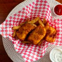 3 Piece Halibut & Chips · Tender Halibut dipped in our own beer batter!