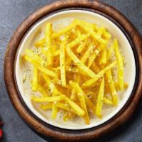 Cheese Fryday · (Vegetarian) Idaho potato fries cooked until golden brown and garnished with salt and melted...