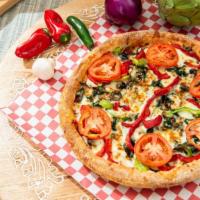 Small 10'' (6 Slice) Veggie Delight Pizza · Fresh spinach, mushrooms, black olives, red onions, red and green peppers, mozzarella cheese...