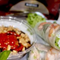 Spring Rolls (2) · Vietnamese pork ham, shrimp, lettuce, and rice vermicelli noodle in fresh rice paper served ...