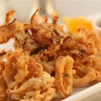 Fried Calamari · Lightly battered calamari rings fried served with sweet chilli sauce.