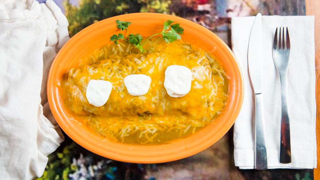 # 22 Smothered  Burrito · Chile Verde 12