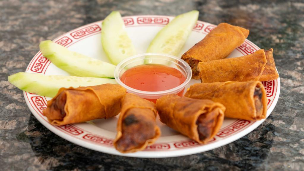 Chả Giò / Egg Rolls · Vegetarian. Crispy fried egg rolls filled with taro, tofu, onions, and mung bean. Served with sweet and sour sauce (4).