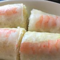 Vegetarian Ham Spring Rolls · Vegetarian. Vegetarian ham, vermicelli, and lettuce wrapped in rice paper. Served with veget...